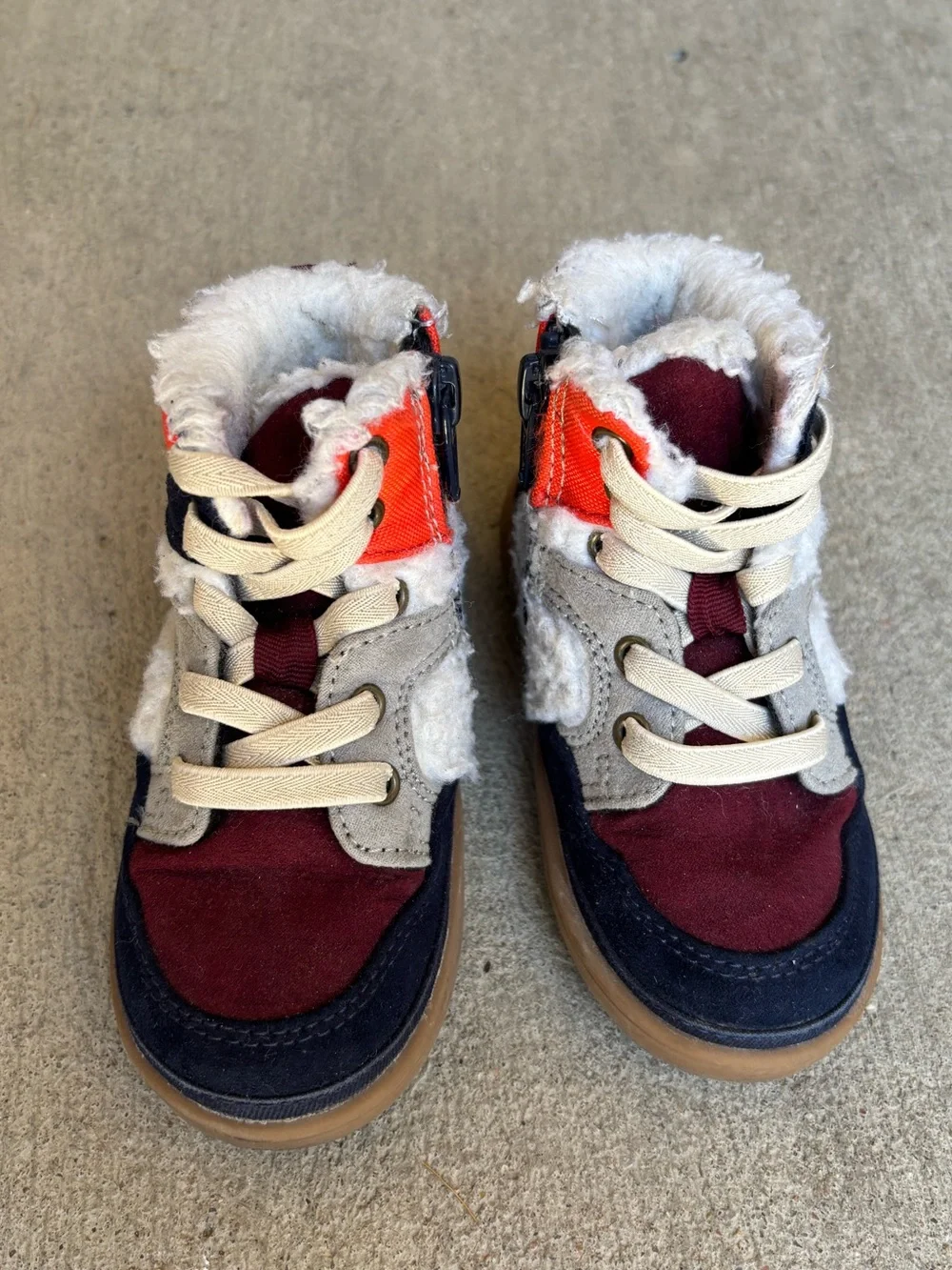 Gap Toddler Sherpa-Lined High-Top Sneaker Boot Sz 6 Color-Blocked Street